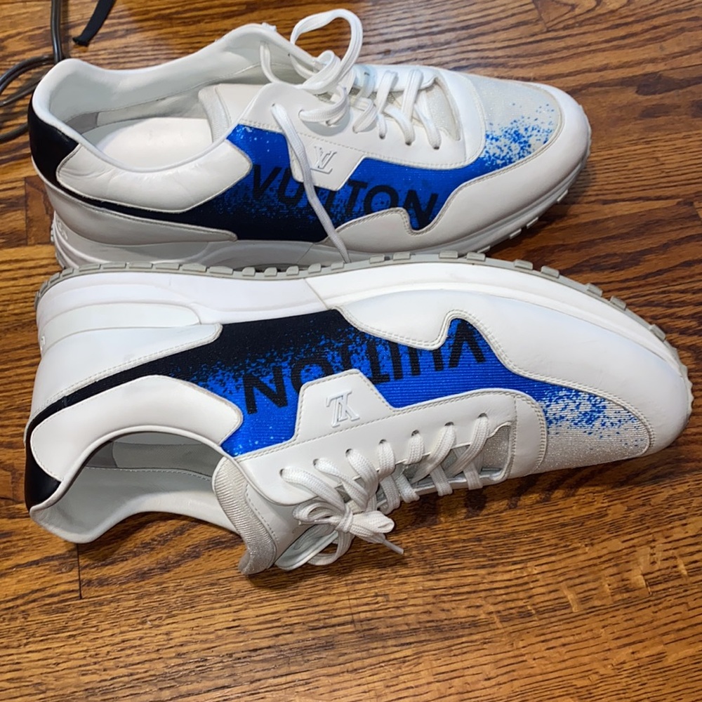 Louis Vuitton white and blue sneakers - Picture 2 of 8